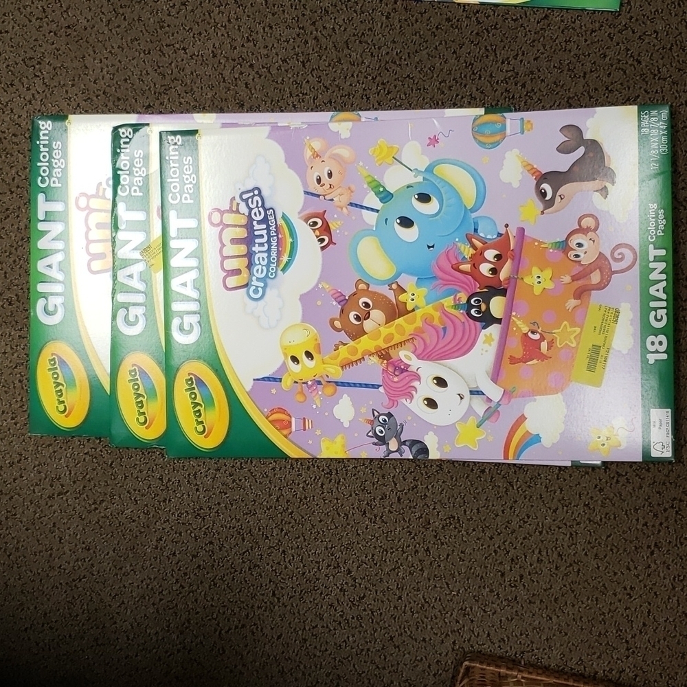 𝅺uni-creatures ³ Pack Activity Set Drawing Coloring Set 3 Pack Crayola